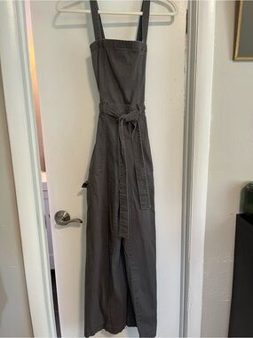 Hollister Charcoal Tie-Waist Utility Jumpsuit